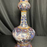 Delft, important 19th century glazed earthenware vase with cut sides