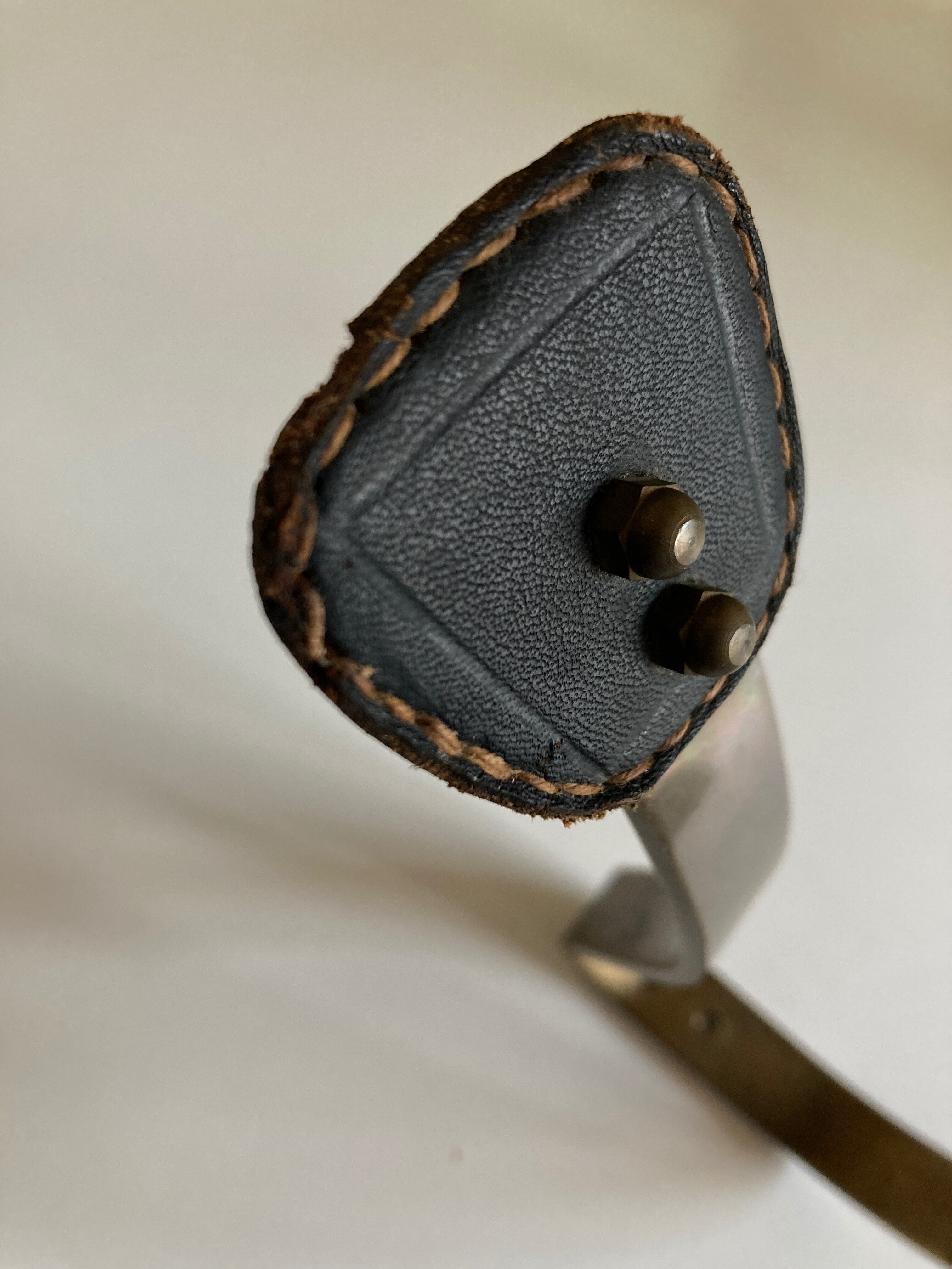 Adnet hook in bronze and leather 1950