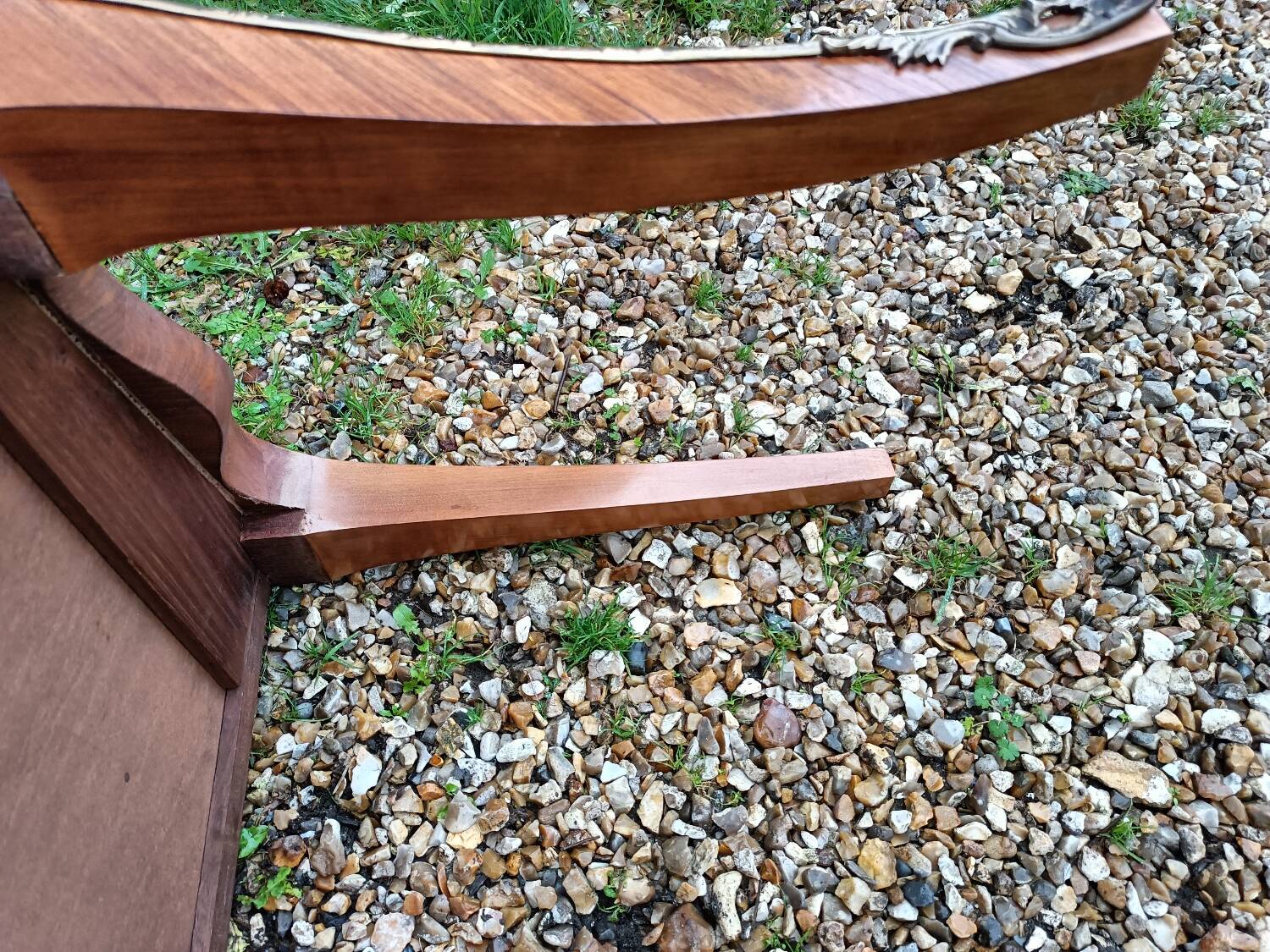Old marquetry chest of drawers, Louis XV style marble top