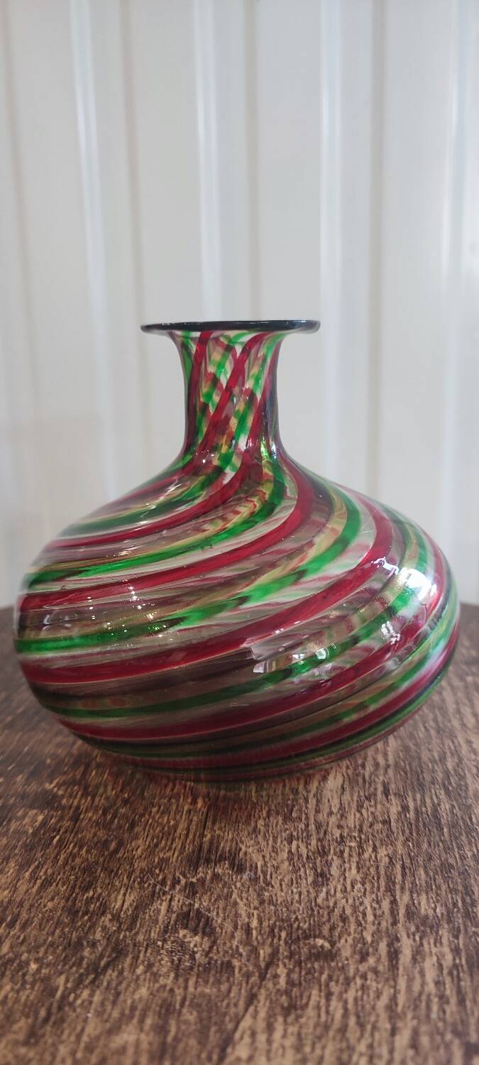 Vintage Murano-inspired blown glass vase