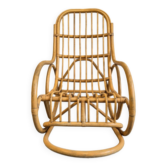 Rocking-chair en rotin