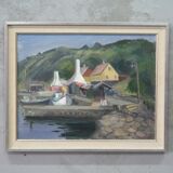 Erik Almgren, Swedish Modern Landscape, 1960s, Oil on Canvas, Framed