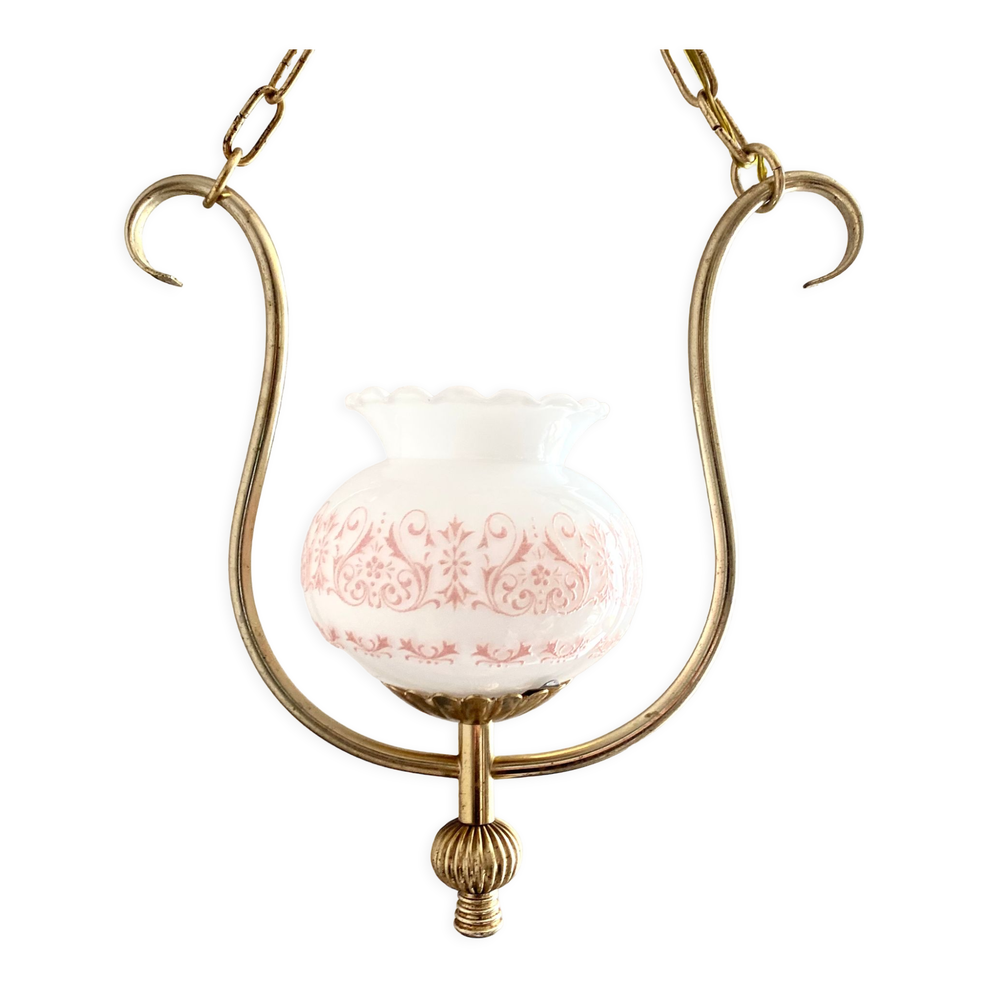 Suspension vintage rose et dorée