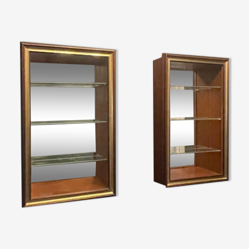 Pair of hanging display cases