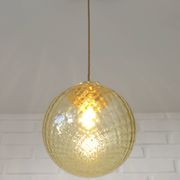 1 of 2 handblown amber glass pendant lamp redesign vintage Italian lighting