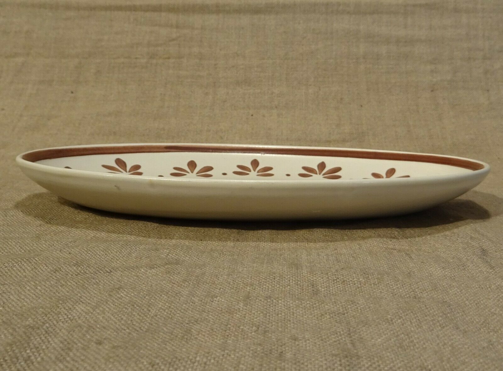 Ravier earthenware Salins décor Jurançon painted vintage hand