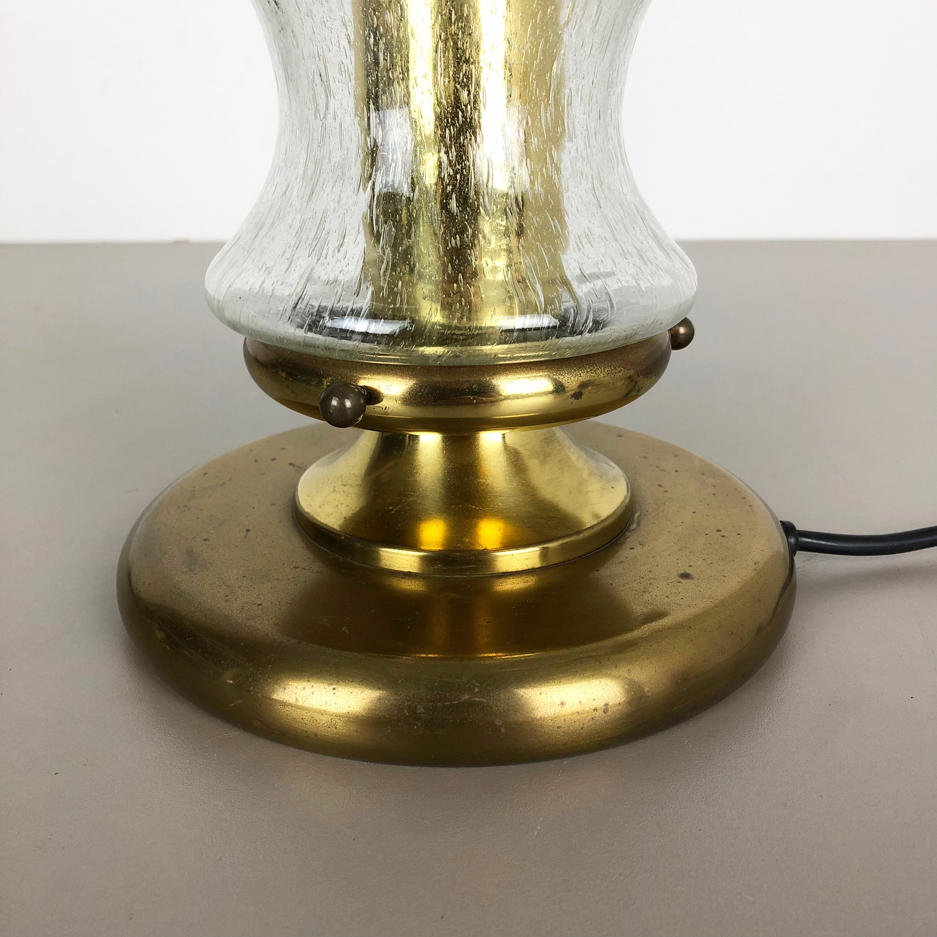 Modernist Glass and Brass Mushroom Table Light by Doria Lights, 1970s, Germany