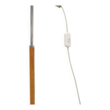 Vintage chrome leather floor lamp mid-century Atelje Lyktan, Sweden