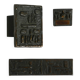 A set of solid 1970s Brutalist pull handles with letter slot and doorbell