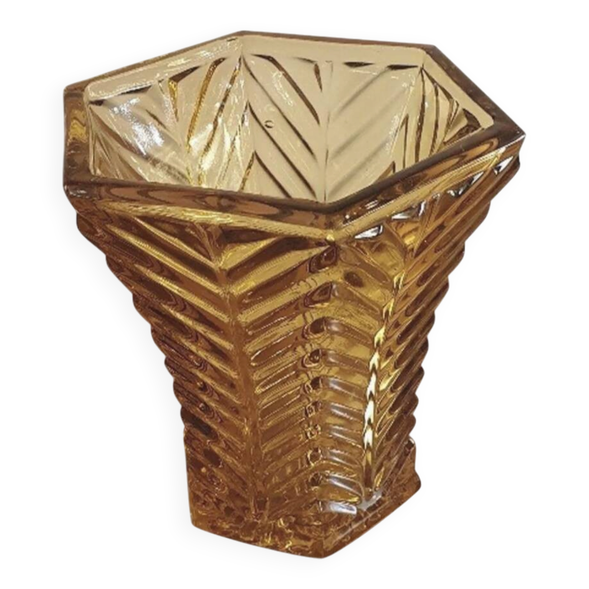 Antique amber glass vase – Art Deco style – 1950s