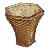 Antique amber glass vase – Art Deco style – 1950s