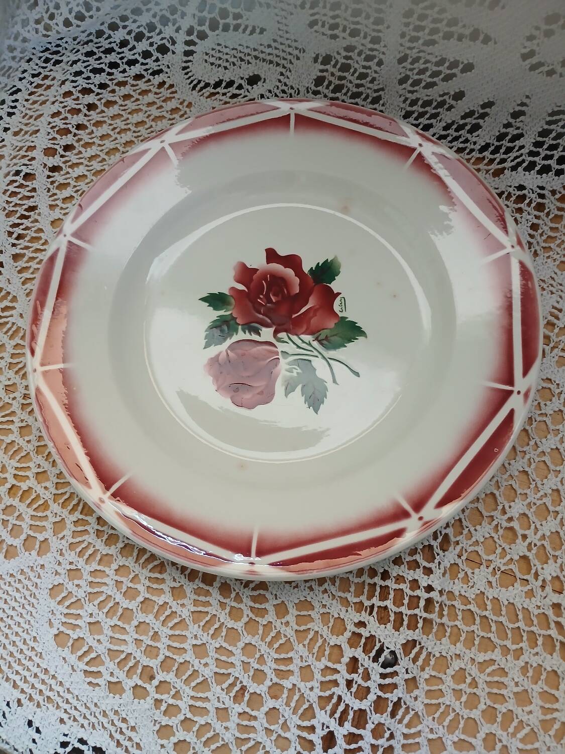 4 old dishes from Digoin and Sarreguemines