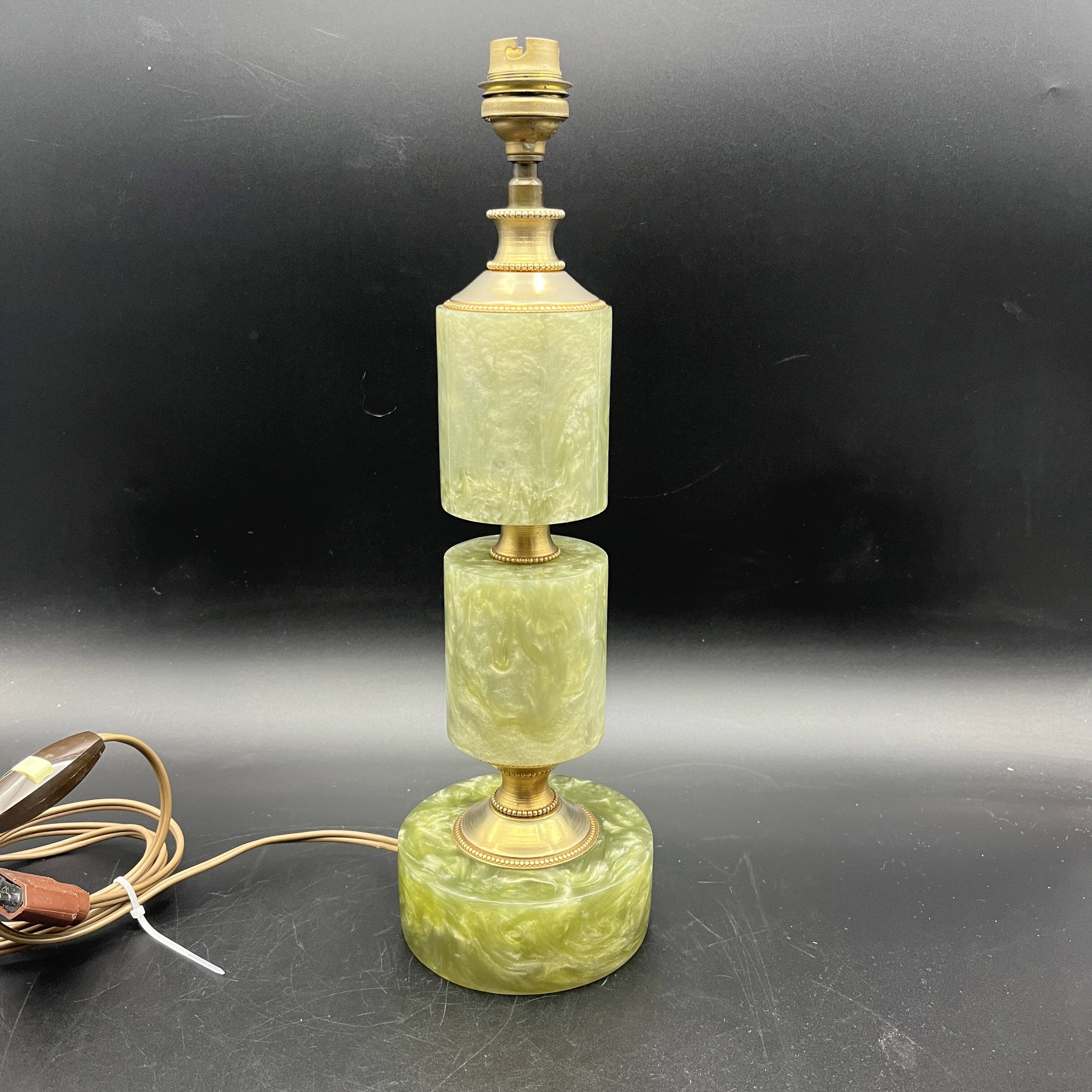 Old vintage pearly plastic lamp base