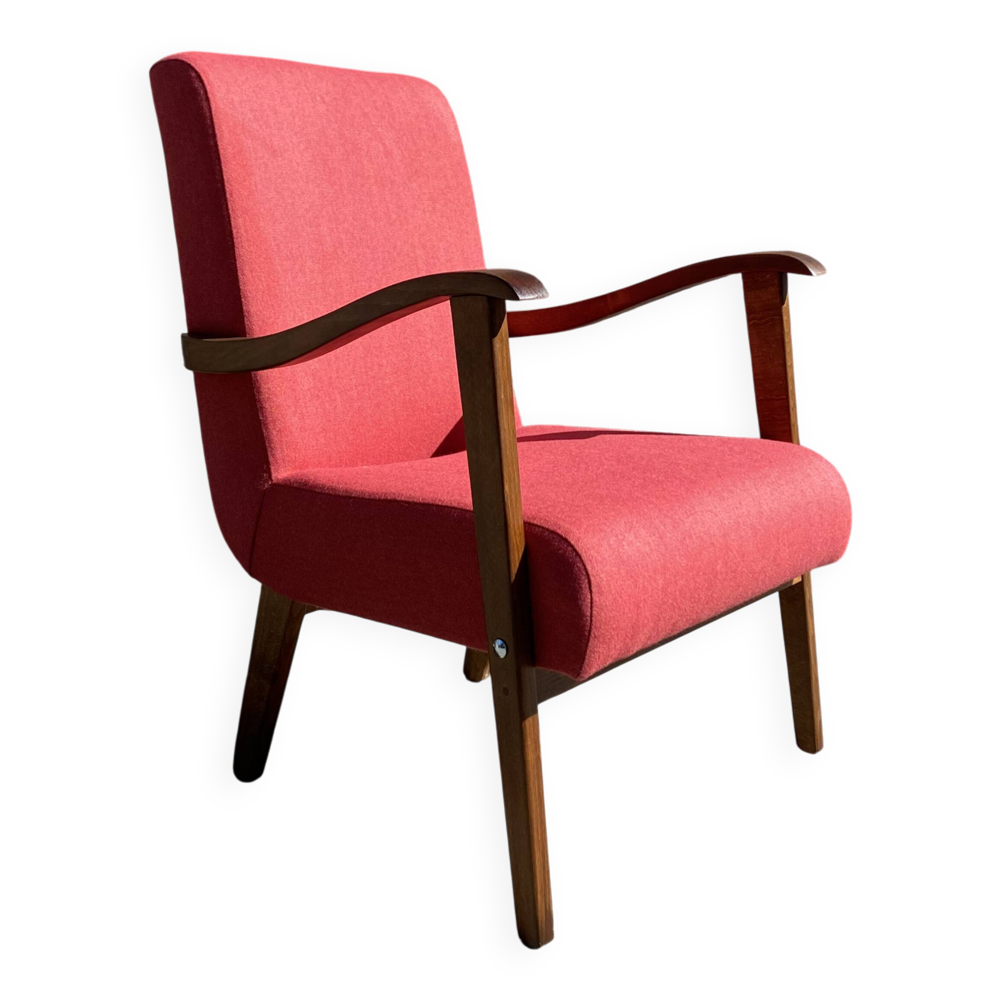 Armchair from the 1960s, Polish People's Republic, after complete renovation, wool.