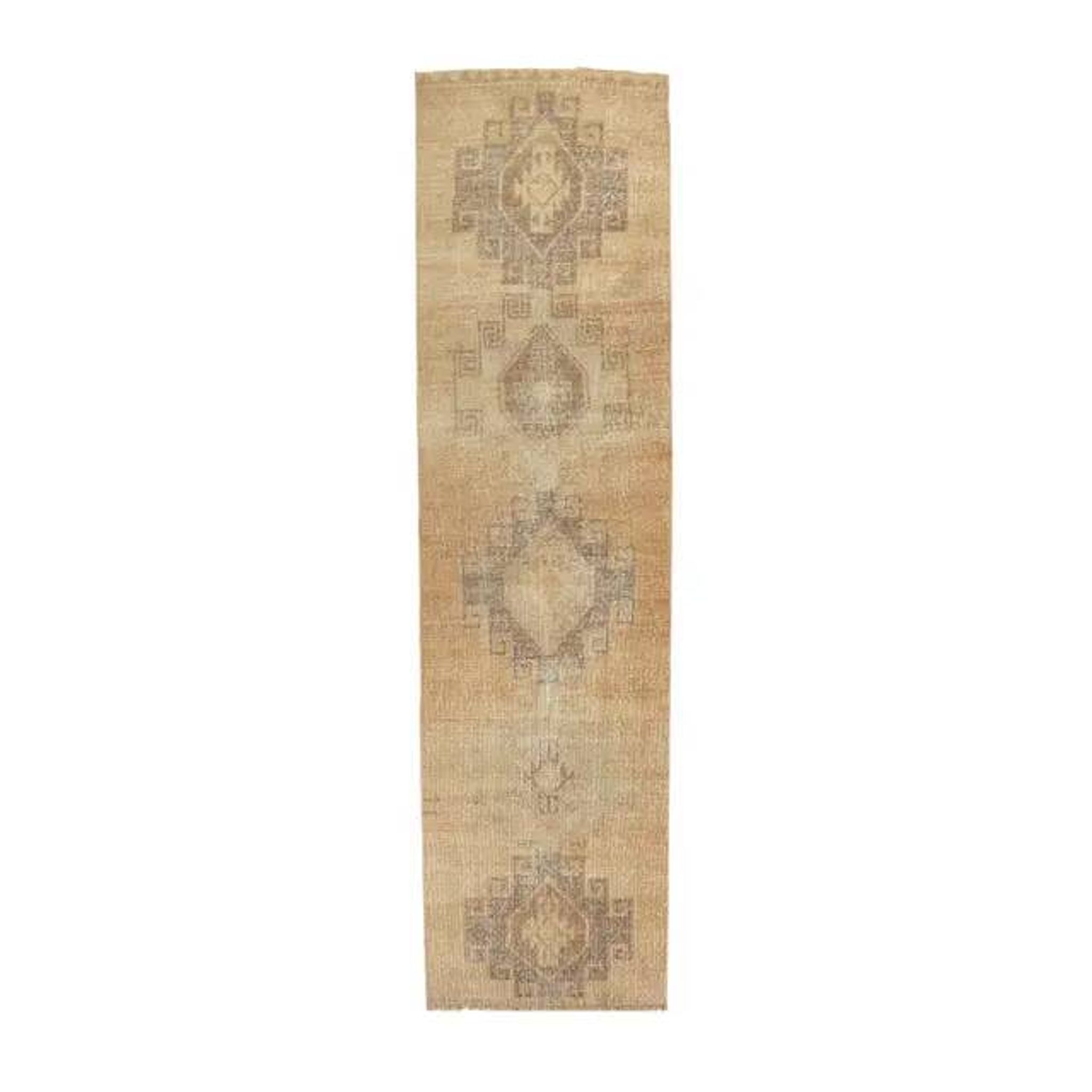 Turkish Oushak wool kilim rug 96x365