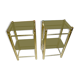 Glass and brass bedside tables