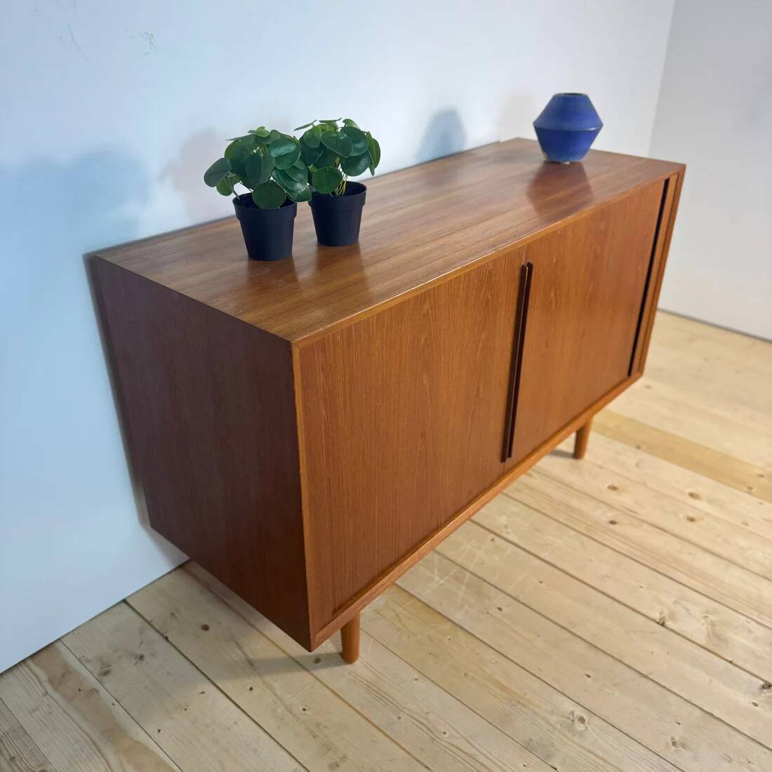 Kai Kristiansen teak sideboard with retractable doors – Denmark 1960s