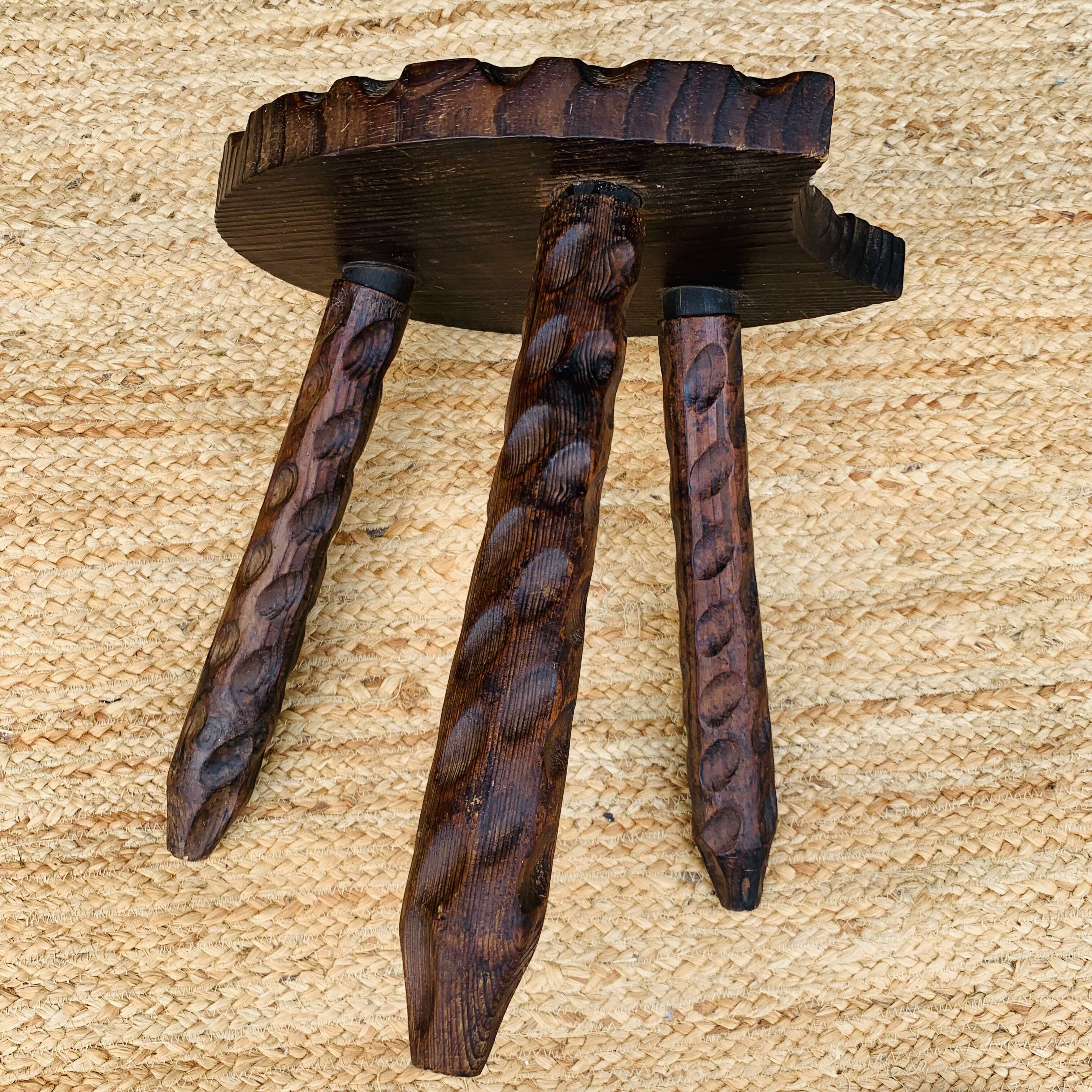 Wooden horseshoe stool