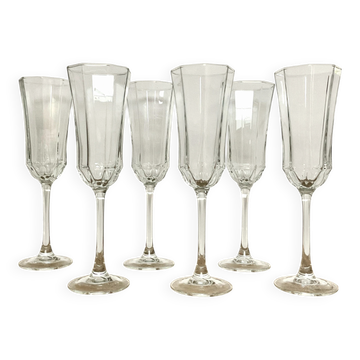 6 Flûtes à champagne Octime Luminarc vintage