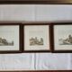 Vintage 3x Ludwig Urack Small German River Scene & Boats Art Prints