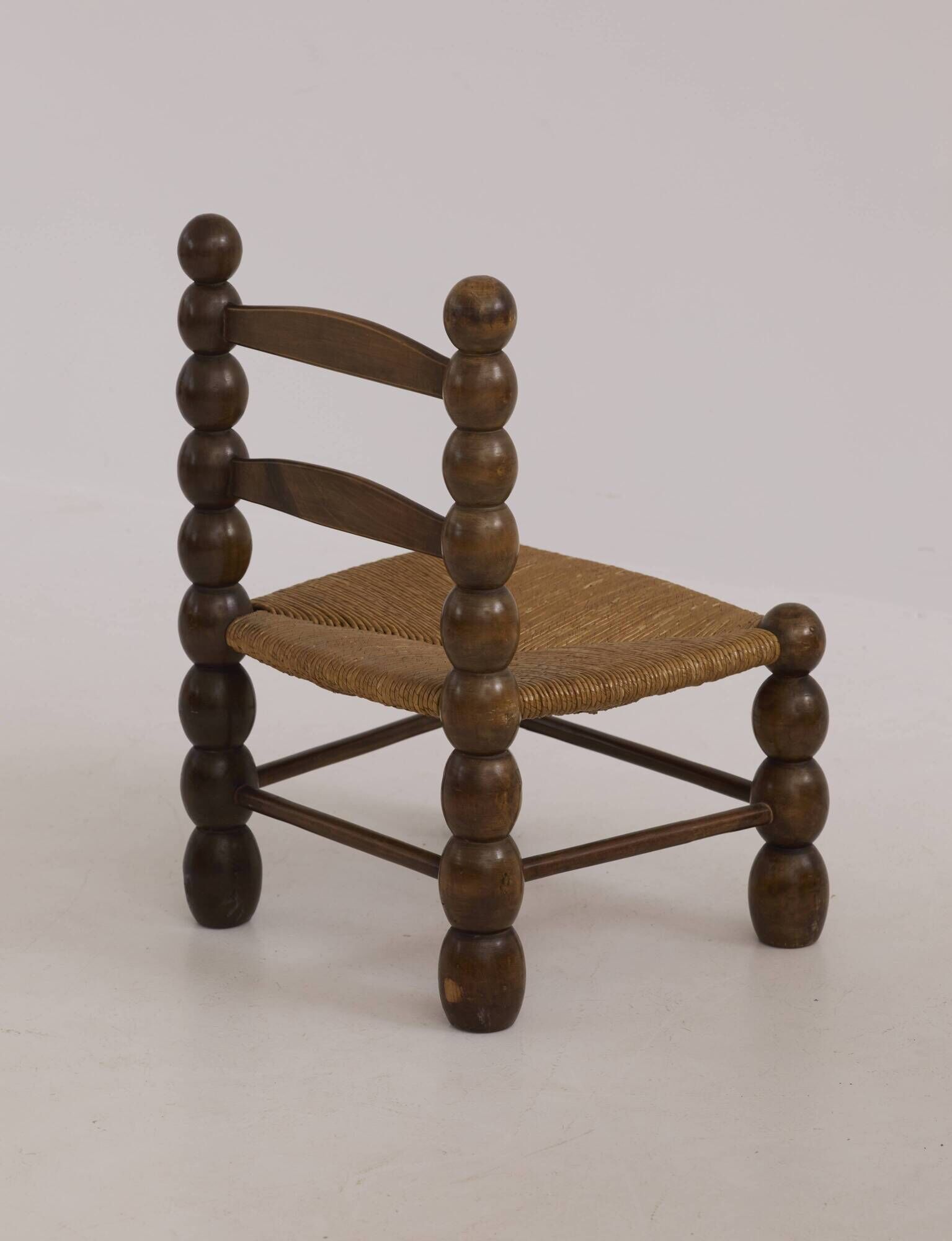 Vintage low chair in solid wood (oak) Dlg Dudouyt Circa 1960