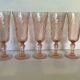 Five pink glass flutes model rosaline