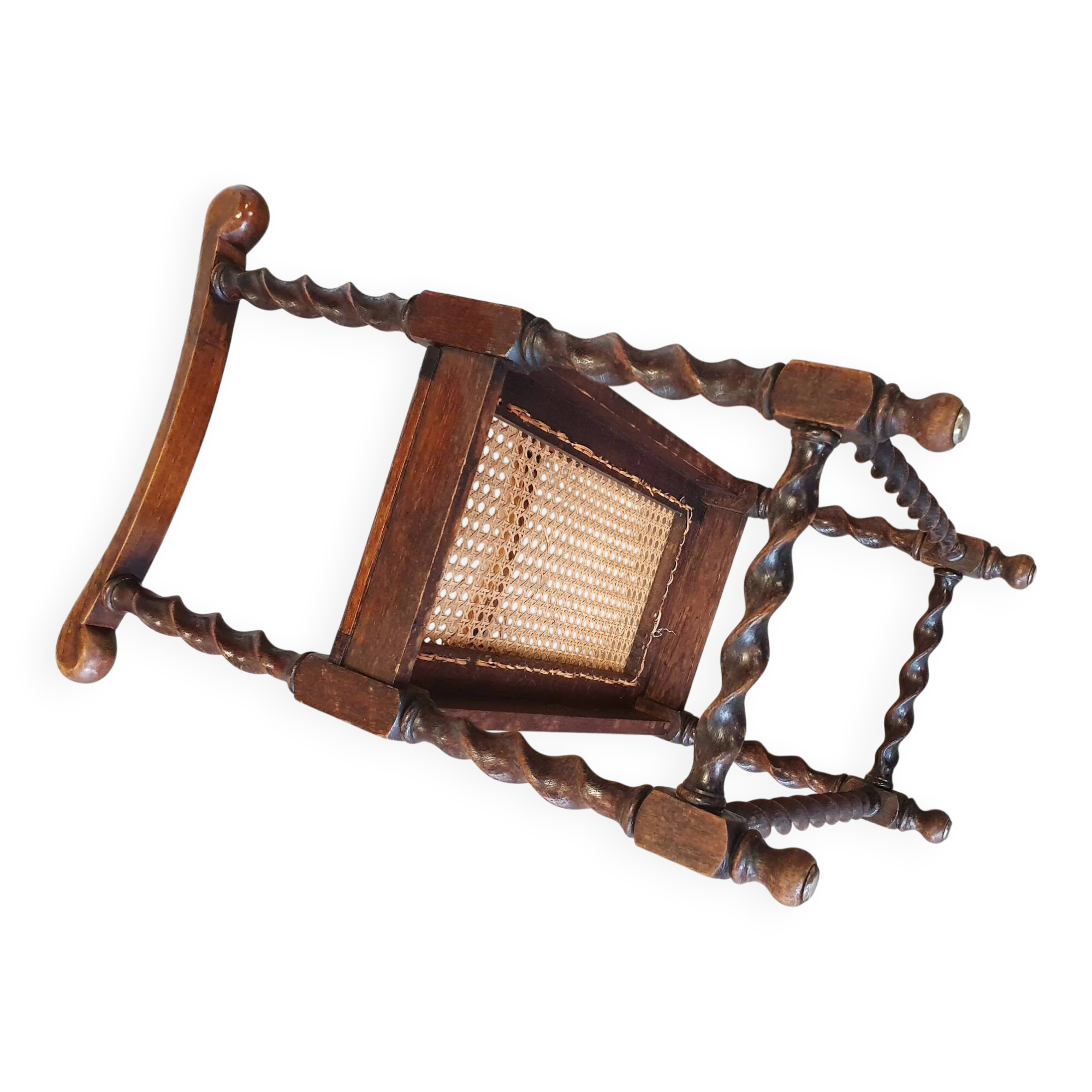 Wokkel chair with armrests and webbing seat