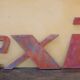 Letter to sign vintage metal 'I '.