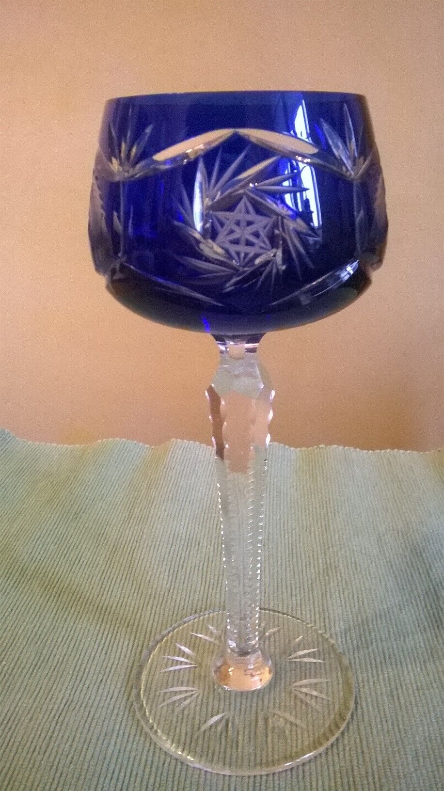 Bohemian crystal stemmed glass