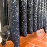 Art Deco freestanding radiator in floral cast iron