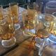 Set of 14 amber glasses – France, 1960s-1970s