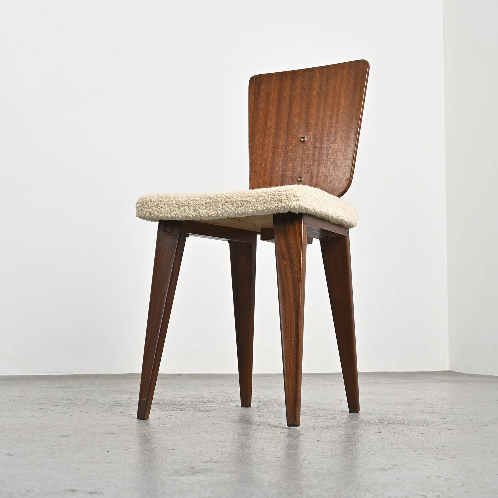 Bouclette fabric chair by André Sornay, circa 1955