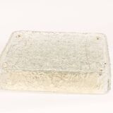 Square glass ice Murano ceiling light, Kaiser, Germany, 1970s