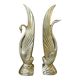 Pair of brass bookends, sculptural swans in Art Nouveau style.