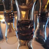 4 verres long drink en verre fumé 70s