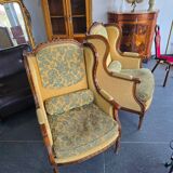 Louis XVI bergère armchairs, late 19th - early 20th century