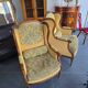 Louis XVI bergère armchairs, late 19th - early 20th century