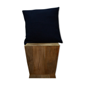 Housse de coussin upcyclée bleu marine en laine 40x40cm