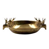 Mid-century Modern brass deers centerpiece / bowl, France 1970s