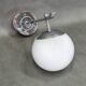 Art Deco Chrome and Milky Glass Wall Light, Czechoslovakia, 1930s