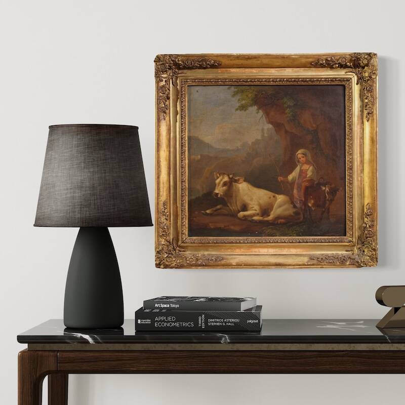 Peinture bucolique antique du 19ème siècle