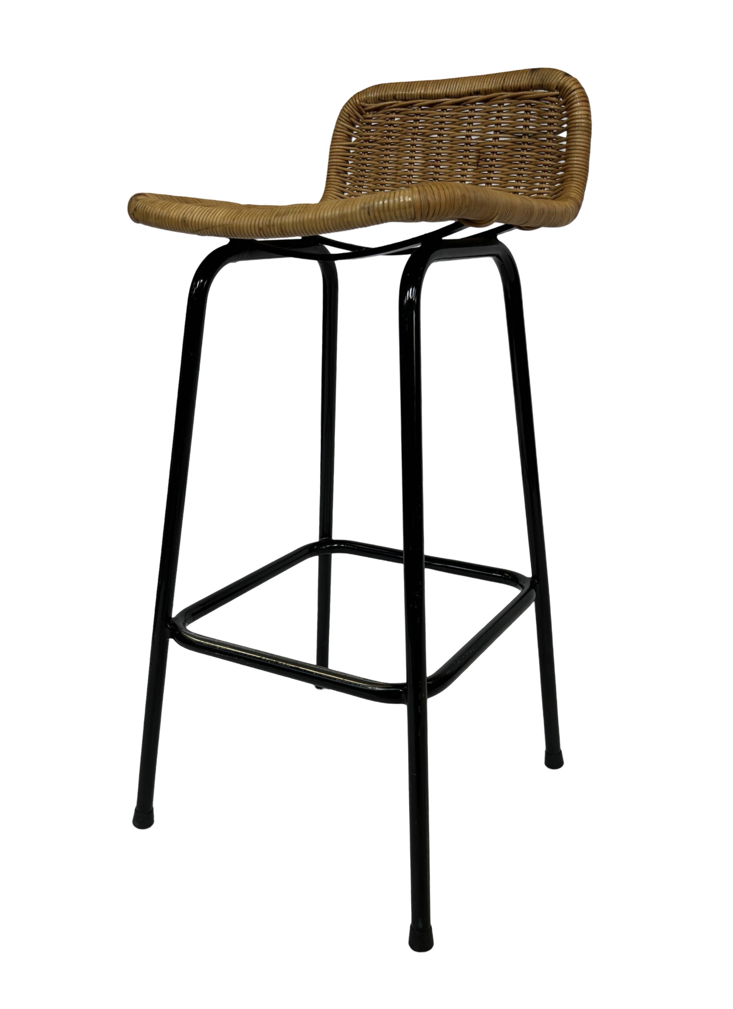 Tabouret de bar vintage Dirk van Sliedregt Rohe Noordwolde 1960 Pays-Bas
