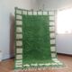 Beni Ouarain style rug - Handwoven Moroccan in green wool - handmade rug - 250 x 154