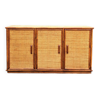 Cane and rattan sideboard from the 70s