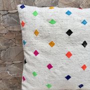 Handmade Berber wool Kilim cushion: Moroccan floor cushion