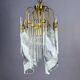 Murano glass cascade chandelier – twisted prisms & tubes, brass frame, Italy 1970s