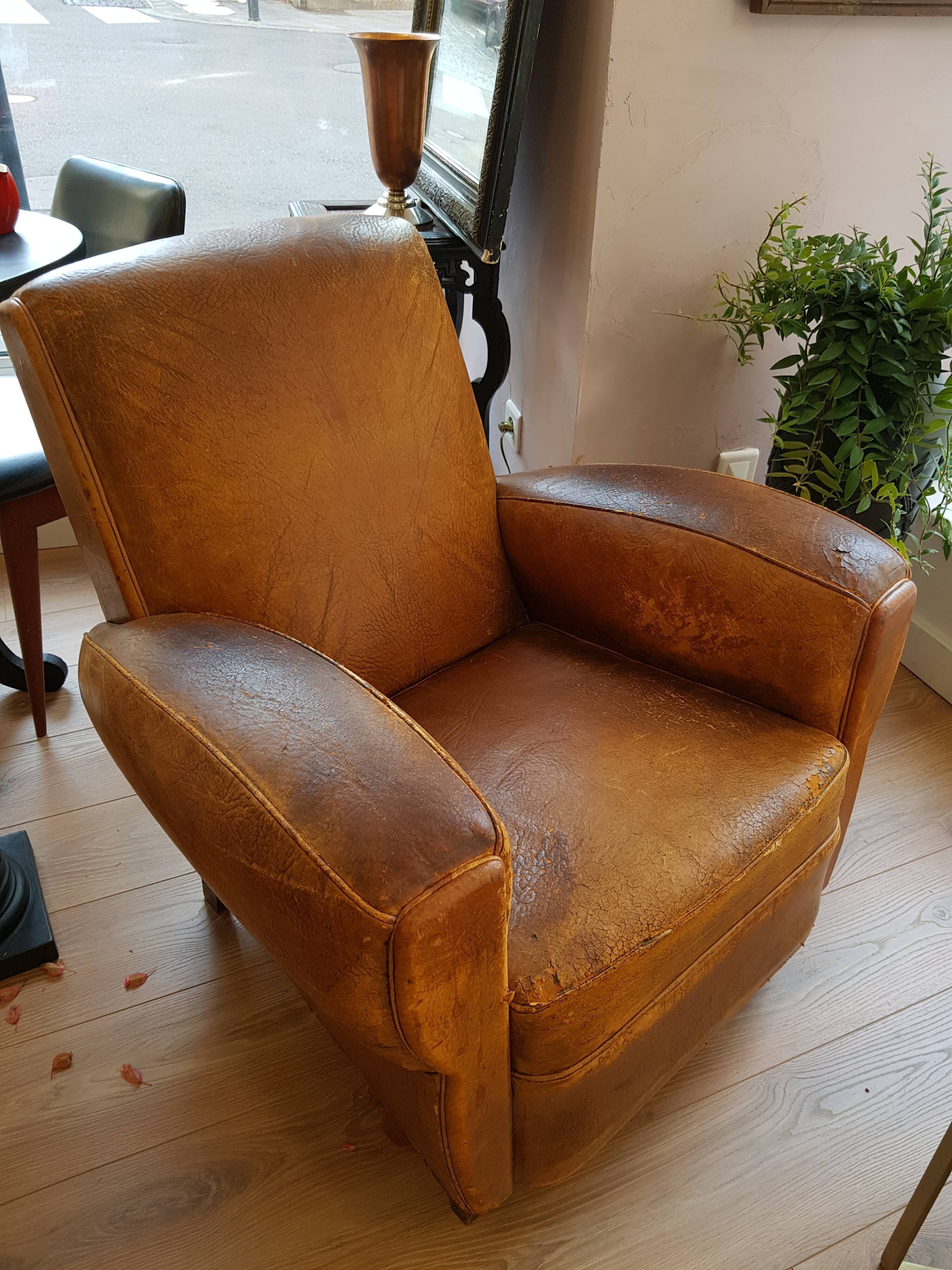 Club leather armchair