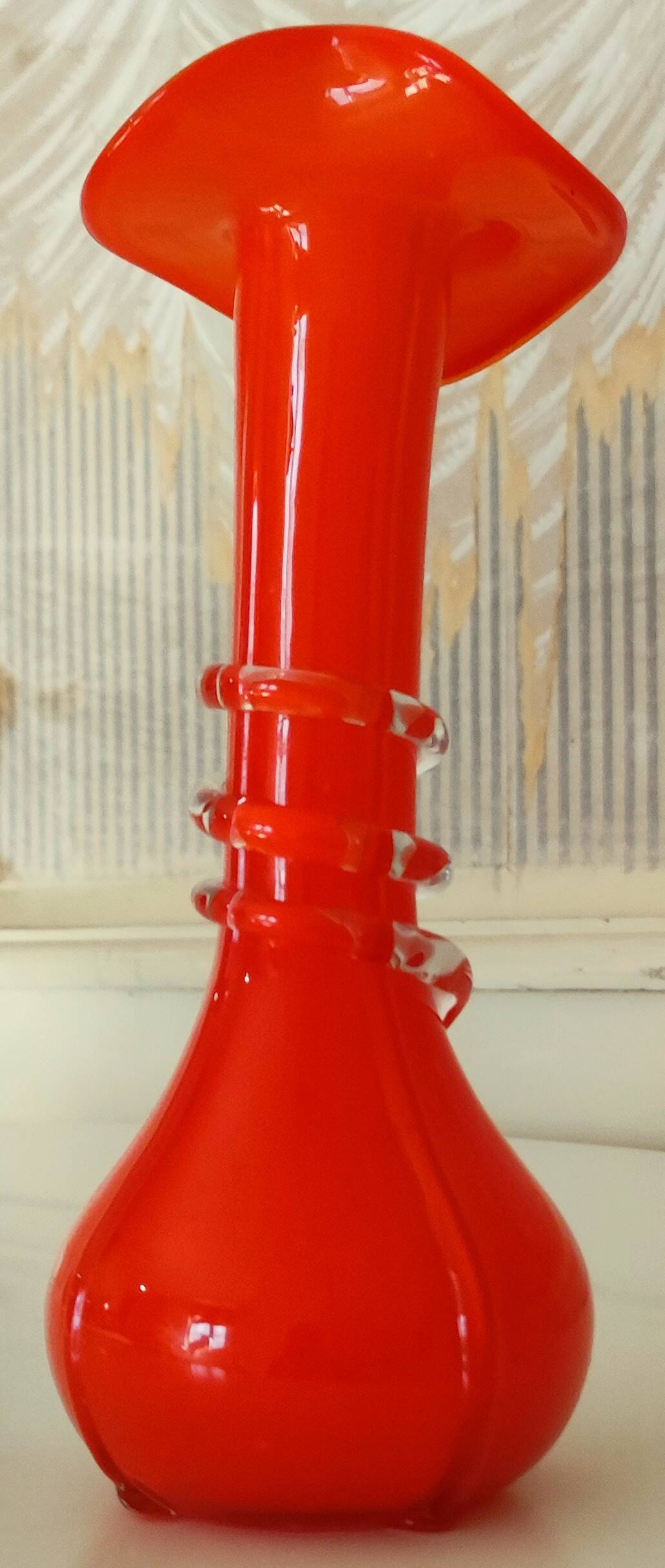 Murano blown glass “arum” soliflore vase