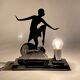 Art Déco Charleston Dancer cubist Table Lamp, LW Paris France, circa 1930
