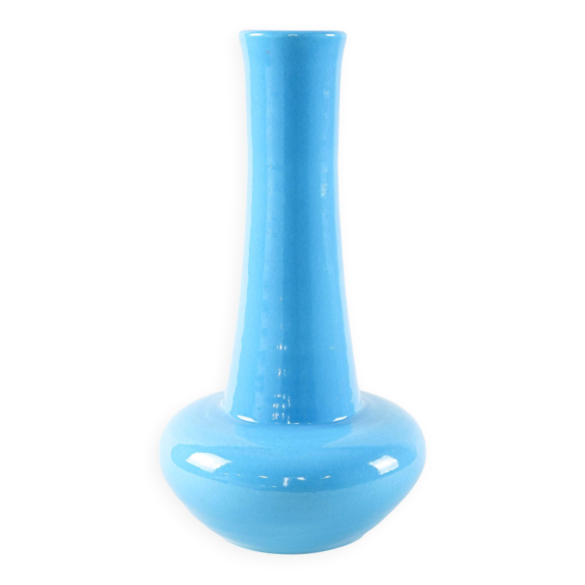 Blue ceramic vase, Danish design, 1970s, made in Denmark